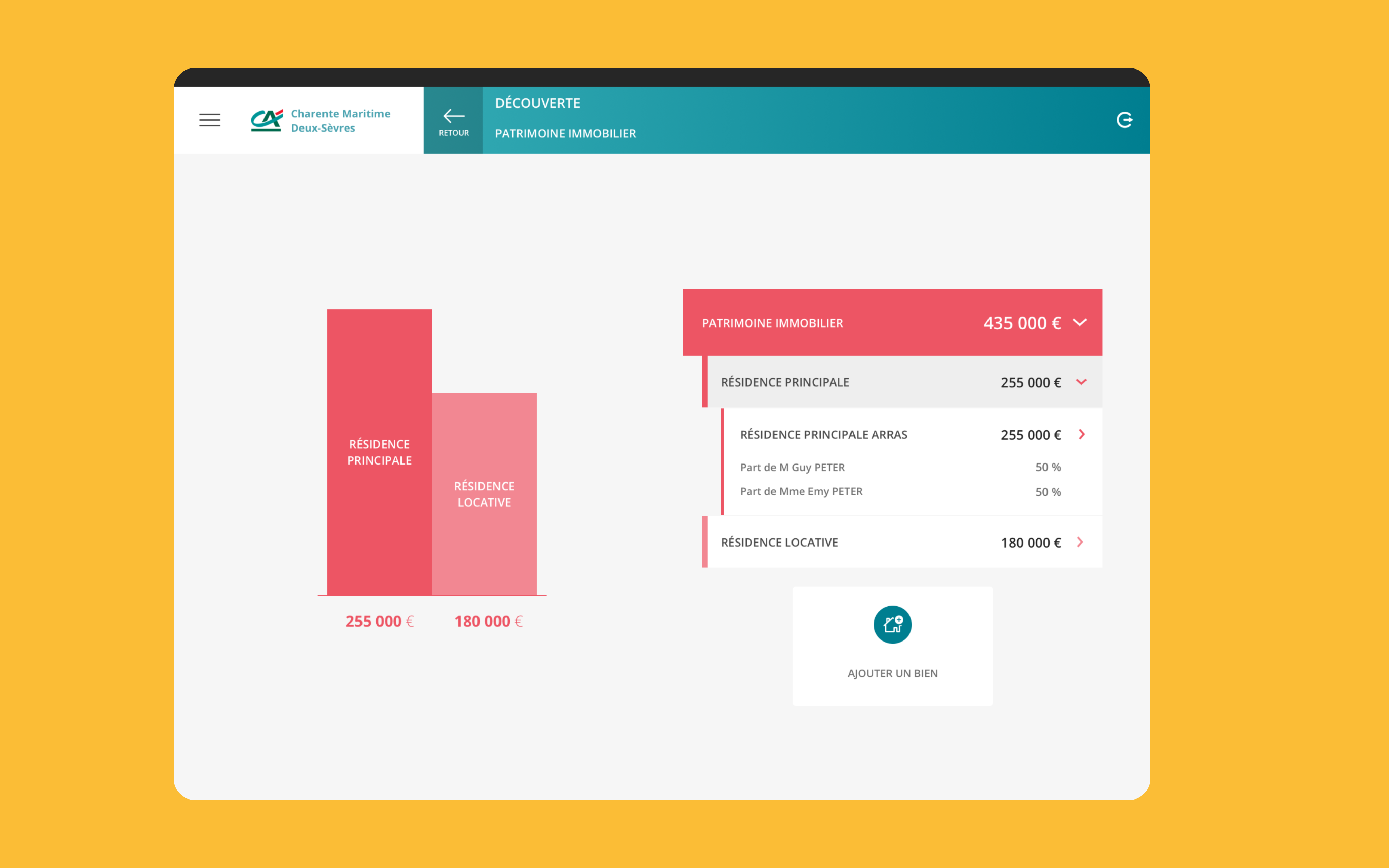 Decouverte, Visualisation du patrimoine immobilier d'un client