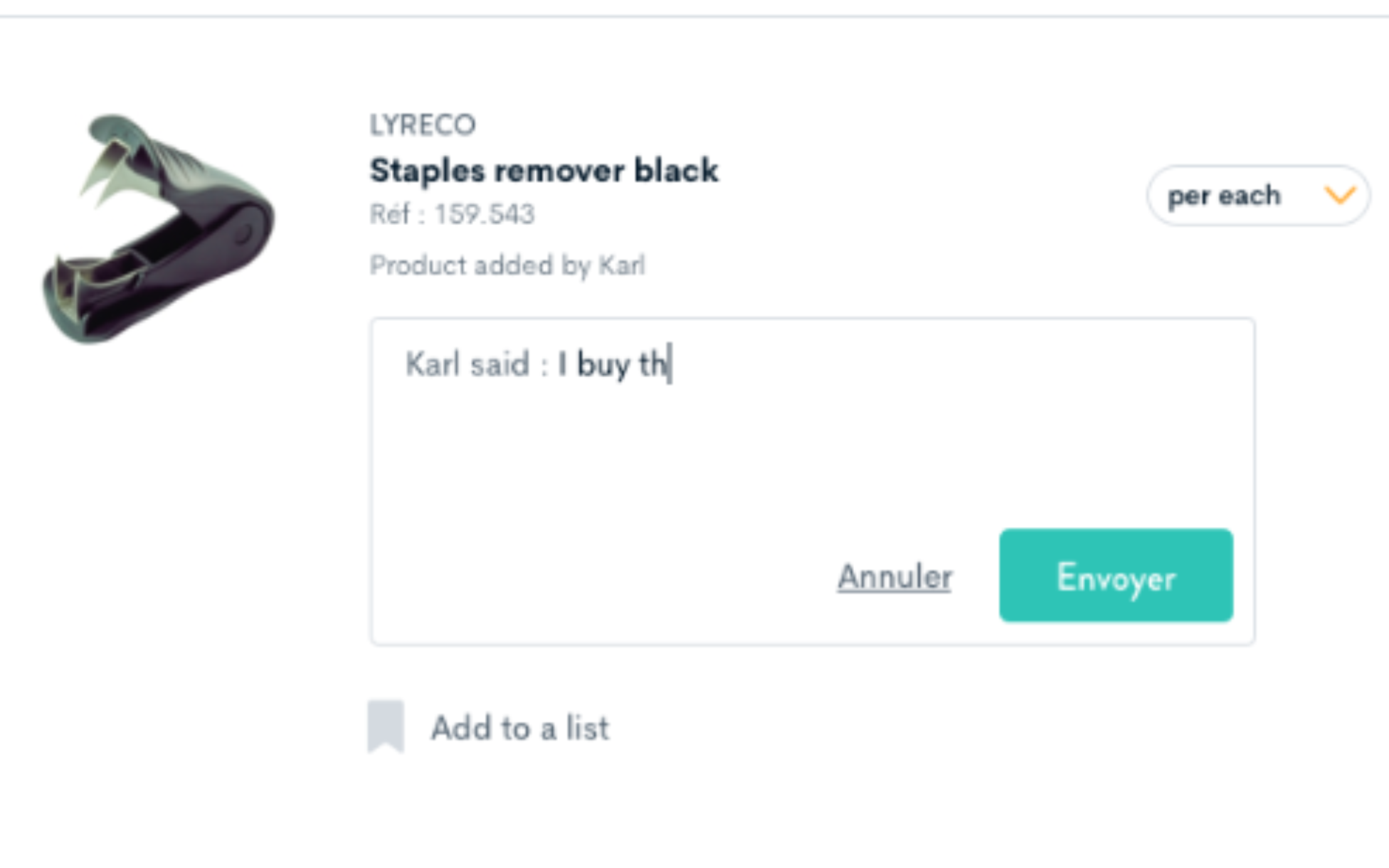 Panier, Commentaire qui justifie l'achat