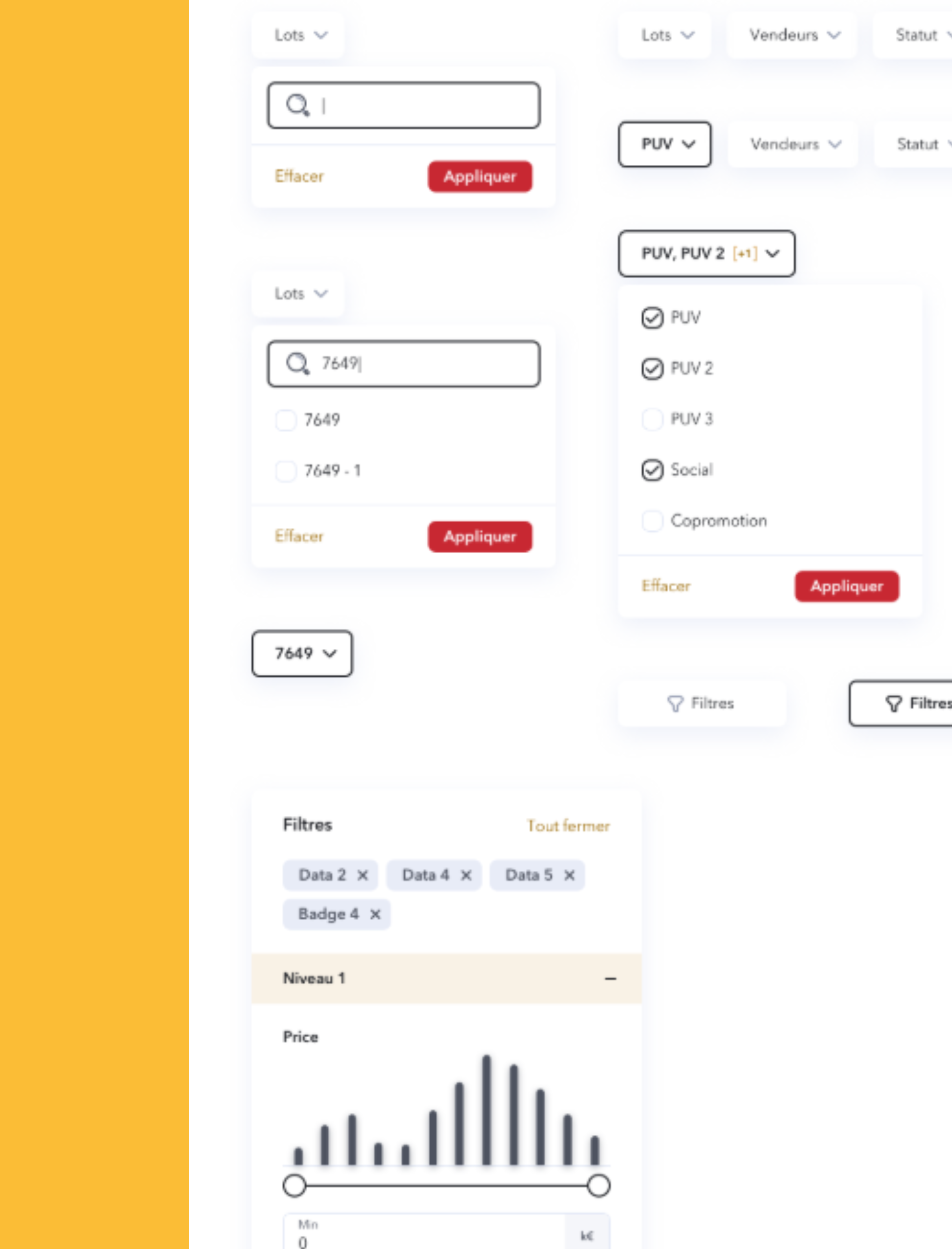 UI Kit, Exemple de composant complexe pour le système de filtre